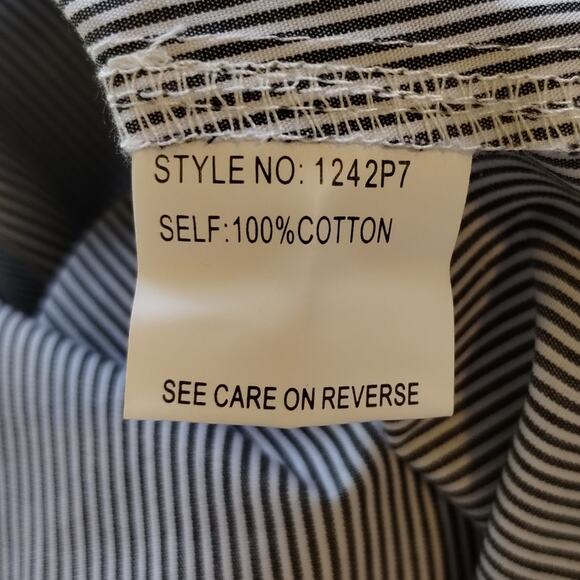 Y Blu Heaven Women's Grey Striped Long Tie Statement Sleeve Top Blouse NWT M - Picture 13 of 13